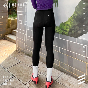 Mcycle-<span class=keywords><strong>Cuissard</strong></span> de cyclisme d'<span class=keywords><strong>hiver</strong></span> pour <span class=keywords><strong>femme</strong></span>, pantalon à bretelles long avec rembourrage en polaire personnalisable et matériau en nylon pour adultes de grande taille - Product Image 4
