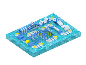 Parque acuático inflable flotante <span class=keywords><strong>de</strong></span> lago con juegos <span class=keywords><strong>de</strong></span> obstáculos y toboganes para todas las edades - Product Image 5