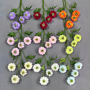 Bouquet de fleurs artificielles en soie YN-Scabiosa, en tissu plastique, pour décoration de mariage - Product Image 2