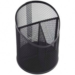 Hot Sale 3 Compartments Desktop Wire Metal Mesh Black <b>Pen</b> Pencil Holder for Office and School Wireless Charger with <b>Pen</b> Holder - Product Image 1
