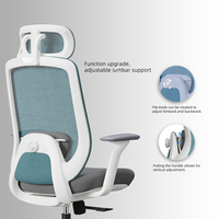 Chaise ergonomique moderne et élégante en maille avec coussin en éponge, dossier fixe en maille, design pivotant pour la maison, le bureau, la chambre et l'atelier