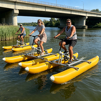 Hailebao Bateau à pédales gonflable pour 2 personnes avec cadre en alliage d'aluminium, jaune, sport nautique d'extérieur