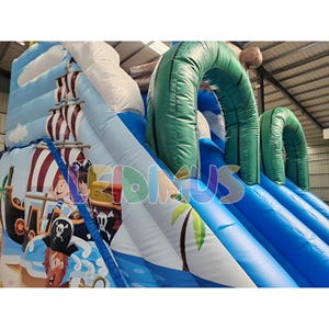 Hot bán đôi <span class=keywords><strong>Inflatable</strong></span> trượt nước màu xanh tàu cướp biển chủ đề phiêu lưu đảo làm bằng bền Bạt PVC cho Đảng bán - Product Image 5