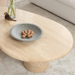 Tavolino da Caffè Moderno Minimalista in Travertino con Texture in Pietra Naturale, <span class=keywords><strong>Rettangolare</strong></span>, per <span class=keywords><strong>Arredamento</strong></span> <span class=keywords><strong>Soggiorno</strong></span> - Product Image 5