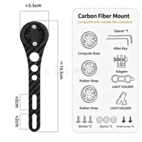 Set Hadiah Dudukan Komputer Sepeda Premium Matte Carbon Weave untuk Garmin Wahoo Bryton GPS Holder Terintegrasi dengan Kit Dudukan Stang
