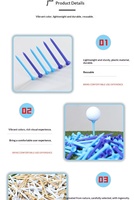 Tees de golf à pied unique, accessoires de golf, tees de golf en bois 82mm/72mm, supports de tees multicolores