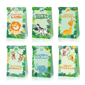 12 Pieces Animal Party Favor <strong>Bags</strong> Colorful Party Paper Gift <strong>Bags</strong> for Jungle Safari Theme Birthday Party Baby Shower Supplies - Product Image 3