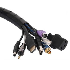 Organizador de cables flexible de 25 mm, 2 m, color negro, ideal para mantener los cables ordenados y protegidos en el hogar y la oficina. - Product Image 1