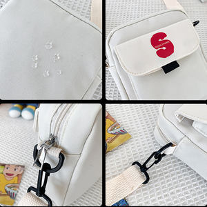 OEM Odm personnalisé blanc noir lettre imprimée mensonge jachère carré léger portable unisexe nylon sac de téléphone portable sac de messager - Product Image 6