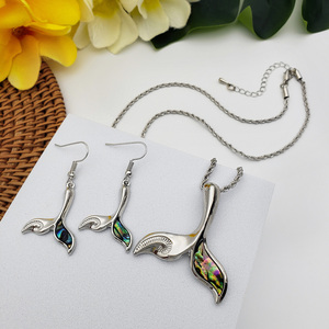 Hawaiian <strong>Jewelry</strong> <strong>Wholesale</strong> Samoa <strong>Hot</strong> Sale Silver Plated Alloy Fishtail Necklace Earrings Set <strong>Wholesale</strong> <strong>Jewelry</strong> <strong>Supply</strong> - Product Image 4