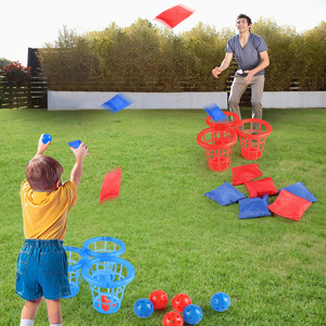 Sacco di sabbia di plastica per interni/esterni giocattolo divertente gioco di tiro per feste 2-in-1 cestino Set di <span class=keywords><strong>giochi</strong></span> per bambini - Product Image 1