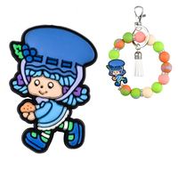 Fabricant de perles focales en silicone sans BPA de qualité alimentaire pour stylos, breloque de personnage de dessin animé doux fraise fille chat