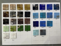 Hasin Gold Line Carrelage mural de cuisine bleu brillant Bonne mosaïque pour décoration de pilier Conception 3D Style côtier pour une utilisation en hôtel