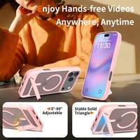 Coque magnétique populaire 17 Pro pour téléphone portable avec support, translucide mate, antichoc, souple