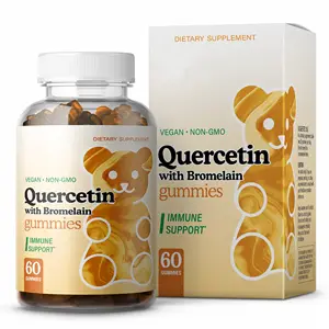 OEM ODM Quercetin Gummies con bromelina vitamina C e zinco e sambuco + vitamina D3 supporto immunitario