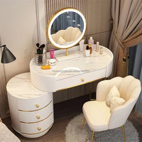 Ensemble de coiffeuse avec miroir et chaise pour maquillage, bureau, coiffeuse, meuble de chambre à coucher, prix d'usine