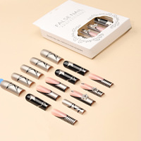Ongles Press-On de Luxe Effet Chrome Argenté Étoile Croix Y2K Glamour, Faux Ongles Faits Main Réutilisables, Cadeau pour Femme, Vente en Gros et Dropshipping