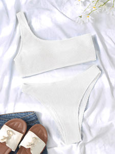 <span class=keywords><strong>Maillot</strong></span> <span class=keywords><strong>de</strong></span> <span class=keywords><strong>bain</strong></span> deux pièces à une épaule côtelé IHOOV Private Label, sexy, tendance coréenne pour adolescentes, bikini pour défilé <span class=keywords><strong>de</strong></span> mode - Product Image 6