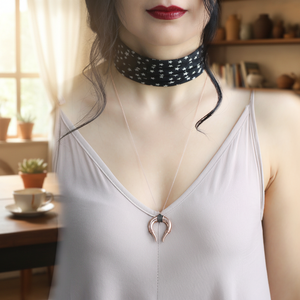 Ciondolo a forma di pietra in zircone nero lavorato a mano all'ingrosso all'ingrosso 925 gioielli in argento Sterling - Product Image 3