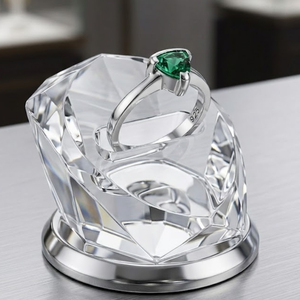 925 Sterling Silver Triangle Green Gemstone Solitaire <b>Ring</b> Minimalist <b>Emerald</b> Shade Trillion Cut Crystal <b>Band</b> Gift for Women - Product Image 3