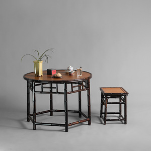 Mantel Redondo de Bambú Morado para Mesa de Té al Aire Libre, Resistente a la Intemperie, Clásico y Elegante - Product Image 3