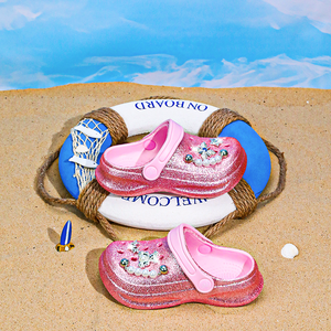 Zoccoli Luccicanti per Ragazze, Rosa Sfumato con Glitter, in EVA Leggero e Traspirante, Antiscivolo, Slip-On, per Tutte le Stagioni, Scarpe da Giardino - Product Image 6