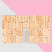 Majuscule en bois, lettres anglaises, Alphabet arabe, planche d'exercices d'écriture pour enfants, jouet en bois montessori