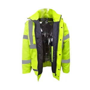 牛津300D高可见安全工作服定制标志刺绣高可见反光工作服防油雨衣
