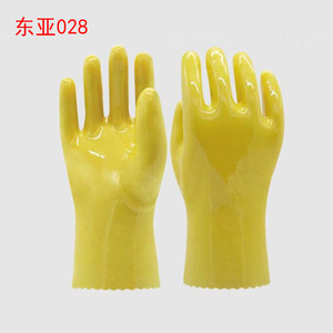 East Asia 028 Pvc Cotton <b>Wool</b> Dipped <b>Gloves</b> Oil Resistant Acid Alkali Resistant Industrial Work <b>Gloves</b> Construction Factory Lab - Product Image 2