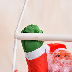 <b>Christmas</b> Santa Claus Hanging Ornament 90cm Fabric Climbing Ladder Decoration For Holiday Scene - Product Image 2