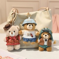 HECION Porte-clés en peluche William Bear, le plus vendu, adorable ours en peluche de style britannique, pendentif de sac mignon et cadeau