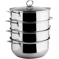 Ensemble de casseroles à induction modernes de luxe en acier inoxydable Ustensiles de cuisine en métal avec marmite à vapeur pour la cuisson