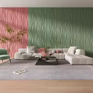 2024 harga grosir wallpaper 3d interior tahan air panel dinding 3d panel dinding hitam tahan suara untuk dekorasi interior