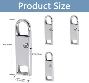 Deoward <b>Zipper</b> Pull <b>Replacement</b> Metal <b>Zipper</b> Handle Mend Fixer Tab Repair For Luggage Backpacks Suitcases Jackets Purses Handbag - Product Image 2