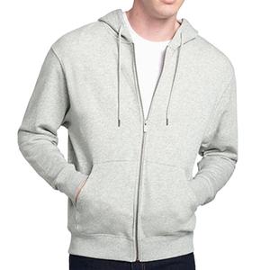 Good Quality Vintage <b>Grey</b> Drop Shoulder Embroidery Heavyweight 100%cotton <b>Zip</b> <b>up</b> <b>Hoodie</b> for Men - Product Image 3
