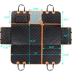 Housse de siège auto pour <span class=keywords><strong>chien</strong></span> de haute qualité 4 en 1 en Oxford 600D imperméable avec fenêtre en maille en mousse, ajustement universel, hamac de voiture extérieur, vente en gros - Product Image 3