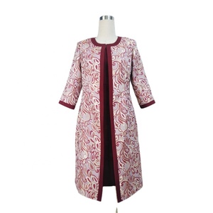 Vestido Largo con Estampado Africano Talla Extra Grande para Novias con Abrigo - Product Image 2