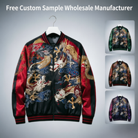 Blouson Bomber Homme Luxe Léger Style Chinois Personnalisé en Toile à Col Montant Séchage Rapide Décontracté Streetwear Uniforme de Baseball