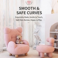 Fauteuil enfant en polaire sherpa motif ours, mini tabouret paresseux en peluche douce, canapé individuel pour tout-petits et enfants, usage domestique