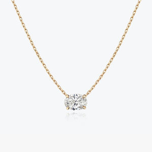 14Kゴールドリアルオーバルダイヤモンドペンダントネックレスジュエリーレディース - Product Image 3