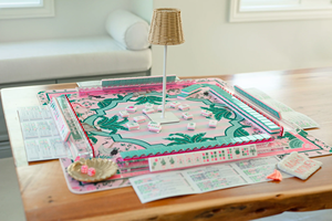 Tapis de Mahjong Premium La Dolce Vita, motif floral bleu, blanc et citron, en néoprène imperméable et antidérapant, idéal pour les soirées de <span class=keywords><strong>jeu</strong></span> sur le thème italien - Product Image 6