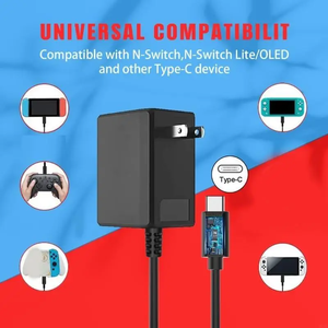 Adaptateur d'alimentation CA 100-240V Remplacement Câble de 1,5 m Adaptateur de charge Câble de charge Ligne de charge pour <span class=keywords><strong>Nintendo</strong></span> <span class=keywords><strong>Switch</strong></span> Lite <span class=keywords><strong>Oled</strong></span> - Product Image 4