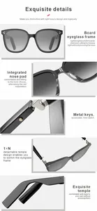 Nouveauté lunettes de soleil haut-parleur bluetooth 5.0 lecteur mp3 écouteurs sans fil casque étanche tws casque lunettes portables