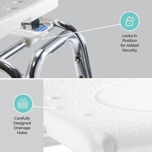 Chaise de douche multifonctionnelle coulissante pour baignoire, banc de transfert pour baignoire avec tapis antidérapants, chaise de bain réglable pour personnes âgées - Product Image 4