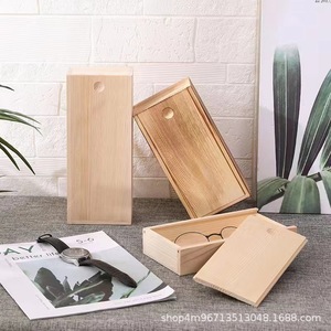 Boîte de rangement rectangulaire en bois, organiseur de bureau coulissant, couleur unie, style moderne minimaliste, sur mesure - Product Image 2
