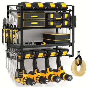 Heavy Duty Thicken Wall Mounted 4 Layer Universal Cordless Power <b>Tool</b> Battery Organizer Holder Storage <b>Rack</b> for Cordless Drill - Product Image 1