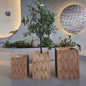 Nordic European Style Large Indoor/Outdoor Home Garden Planter Fiber Stone <b>Pot</b> Drainage Hole Eco-Friendly Durable Lightweight - Product Image 1
