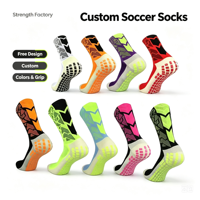 Chaussettes de sport de football personnalisées, épaisses, antidérapantes, antibactériennes, respirantes, avec matière Spandex/Nylon/Coton, fabricant OEM