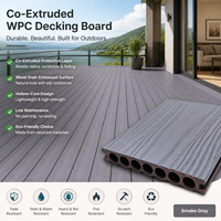 Revêtement de terrasse en bois-plastique WPC 06, profil carré creux, taille personnalisée, résistant à l'eau, pour travaux de décoration de terrasse extérieure