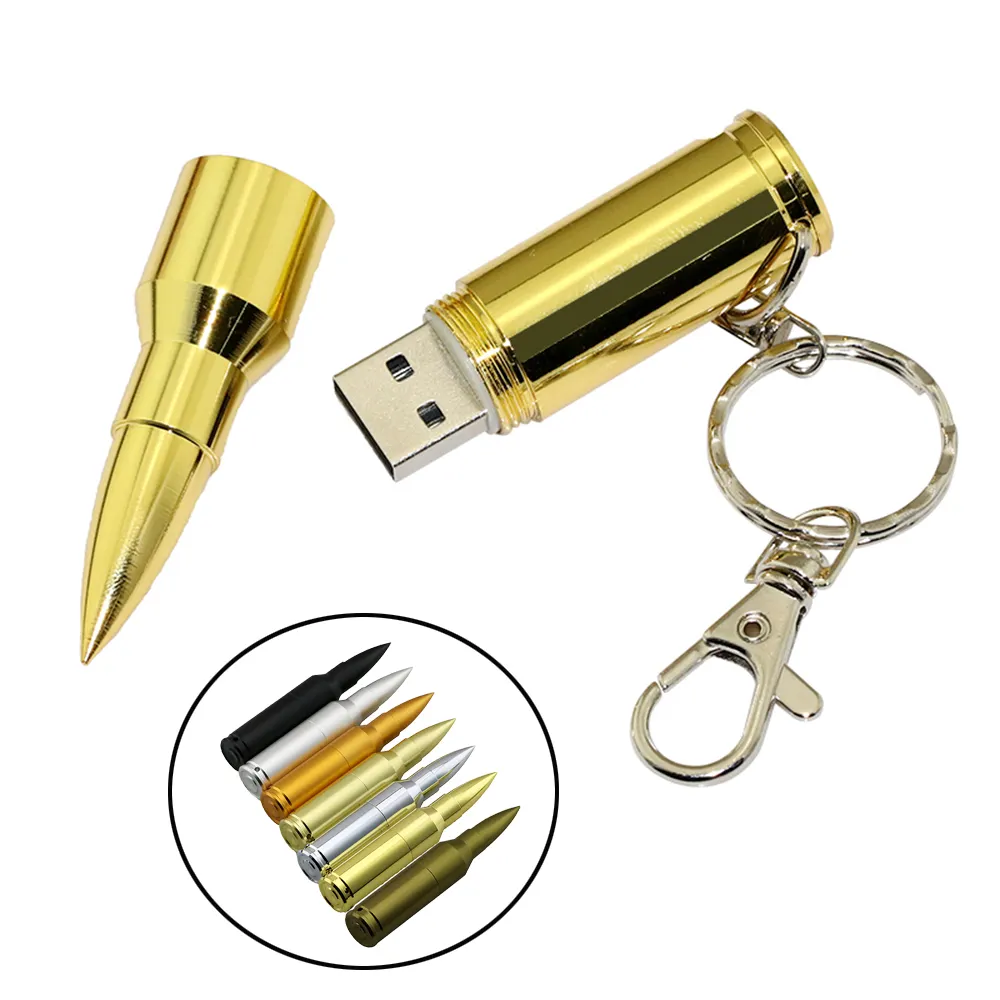 Gitra Metal Golden Bullet Flash Drive promozionali USB Flash Drive usb bullet 8GB 16GB 32GB 64GB 128GB